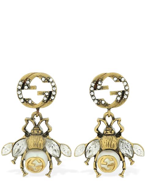 gucci necklace gold bee|gucci bumble bee earrings.